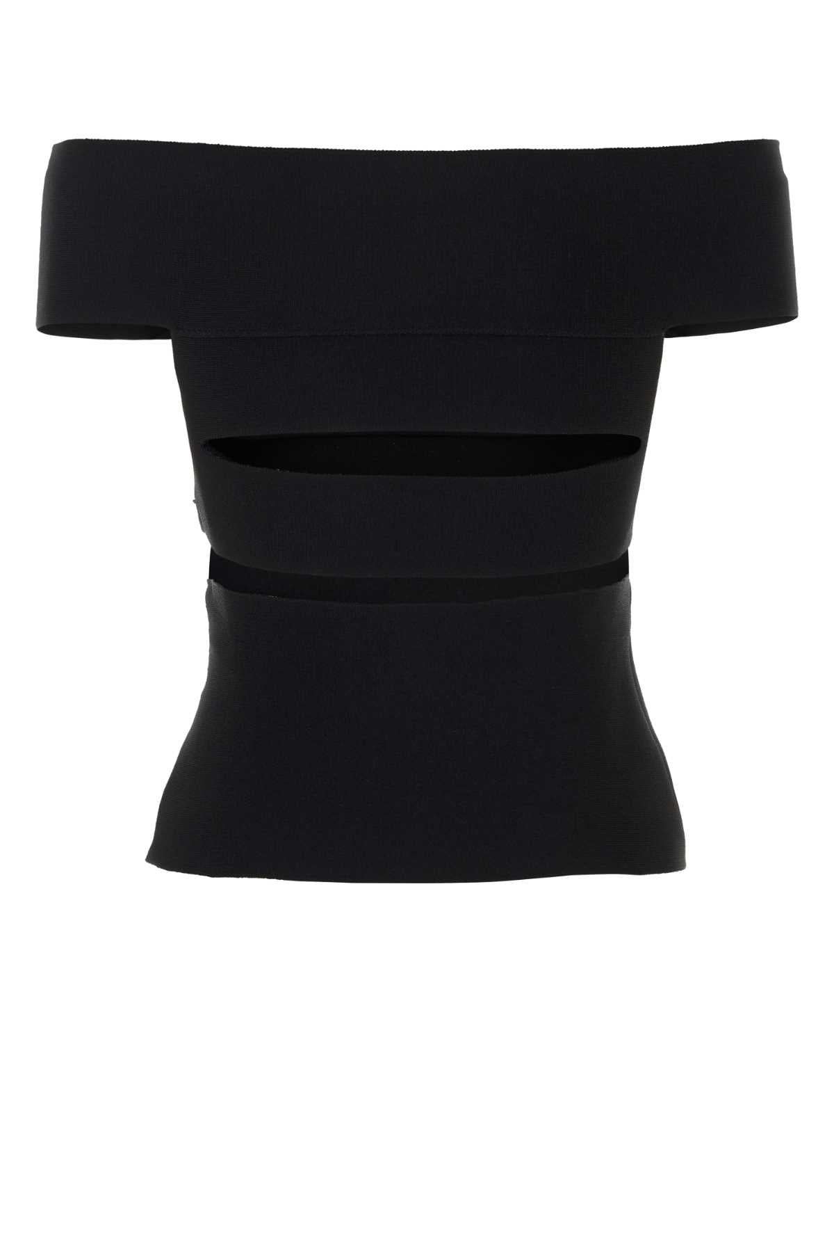 Alexander Mcqueen Women Black Stretch Viscose Blend Top - 2