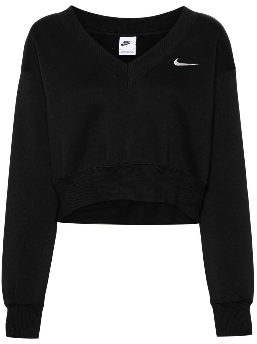 V-neck cropped sweatshirt - 1