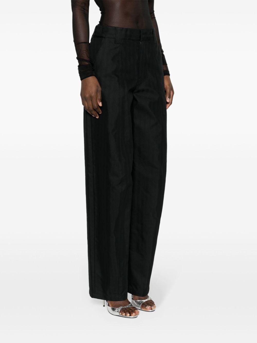 twill-weave tailored trousers - 3