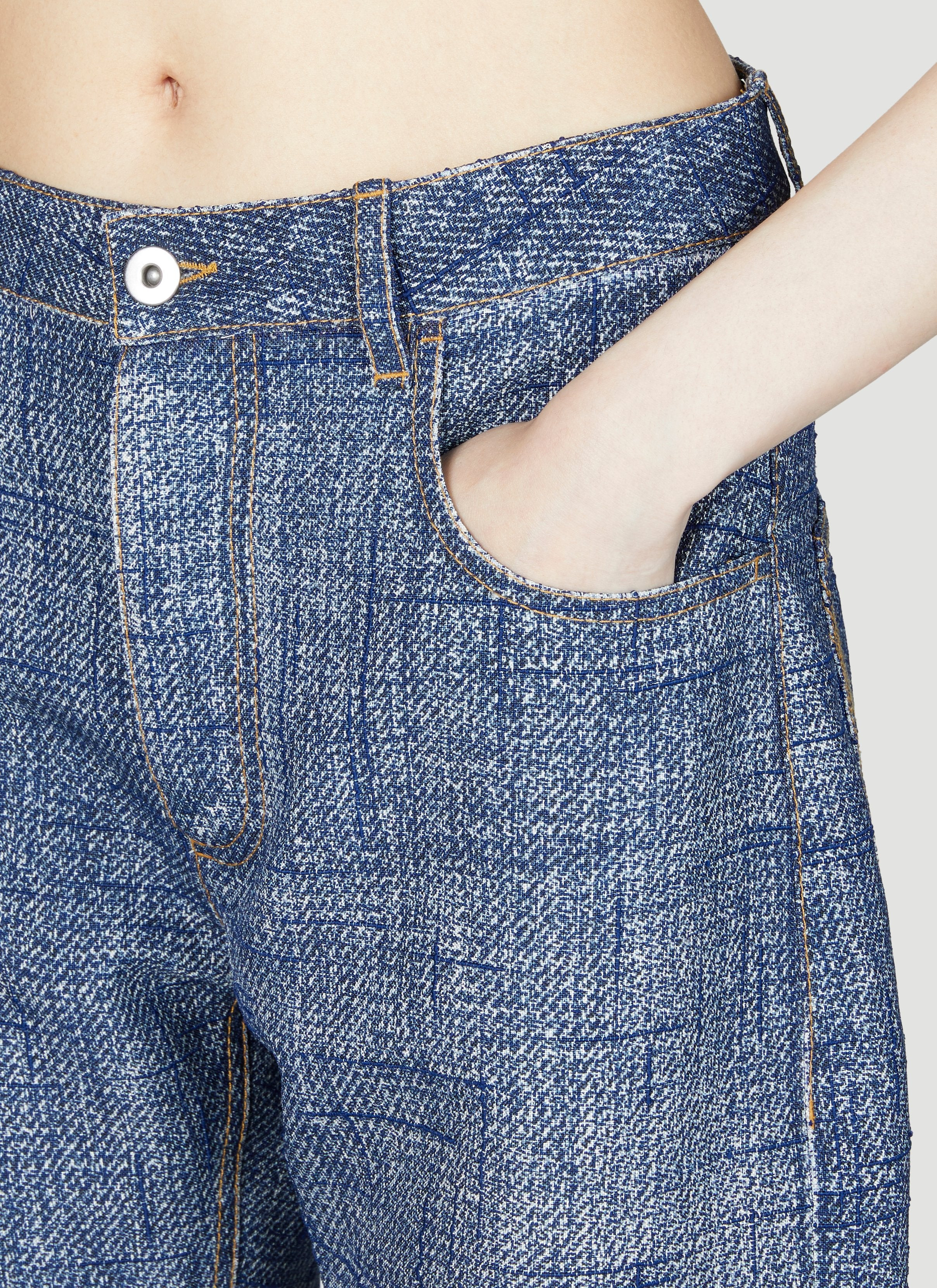 Bottega Veneta Women Denim Print Pants - 5