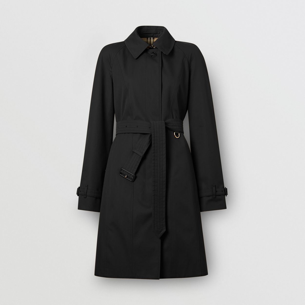 Cotton Gabardine Belted Swing Coat - 1