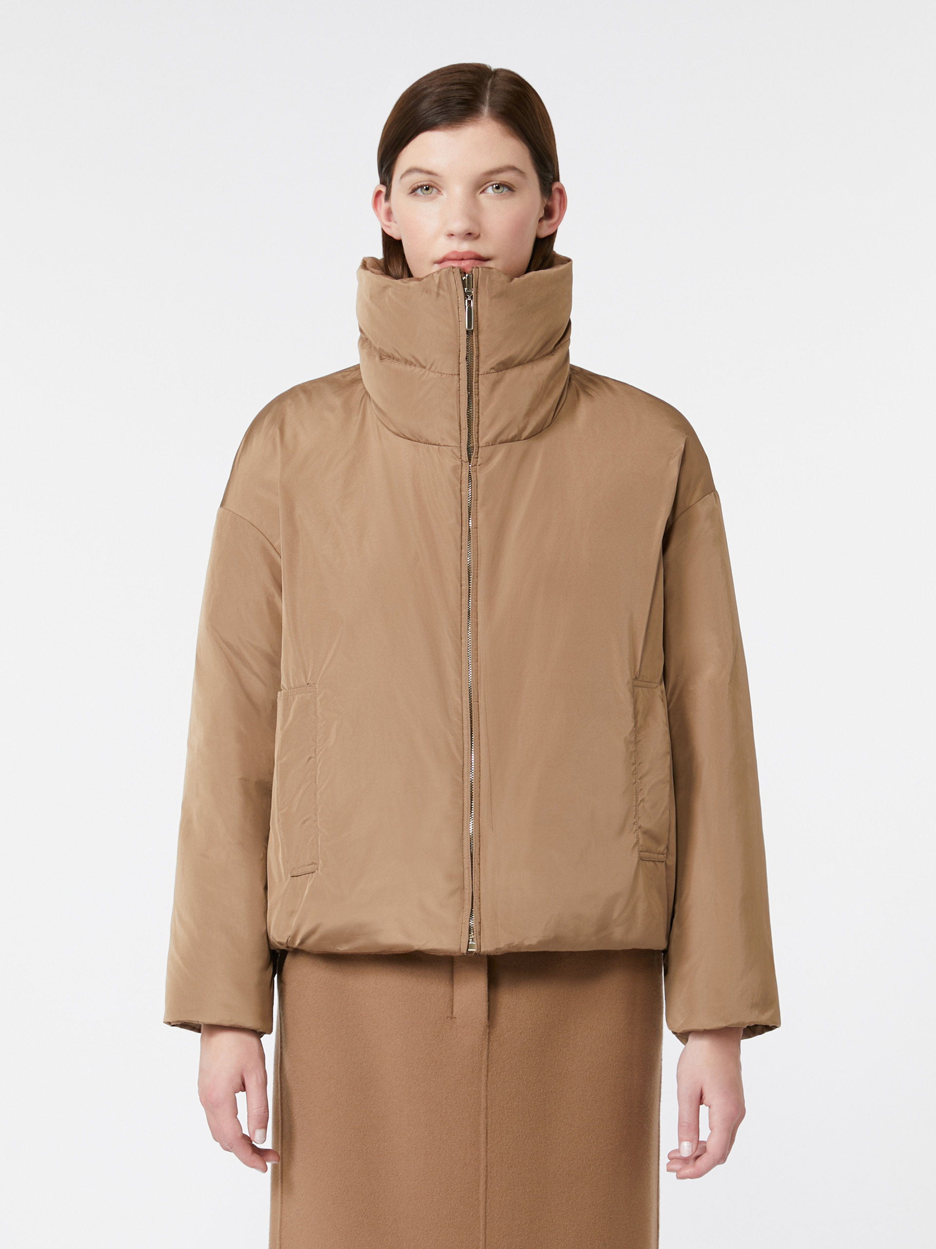 DIEGO Reversible down jacket in camel and water-repellent taffeta - 5