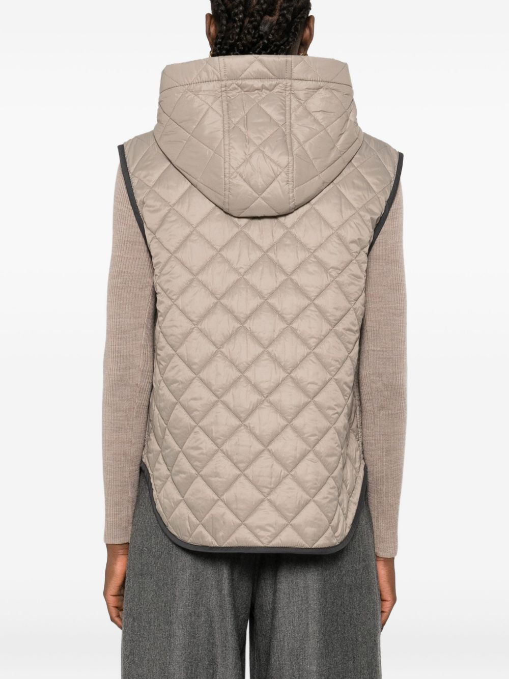 quilted hooded gilet - 4