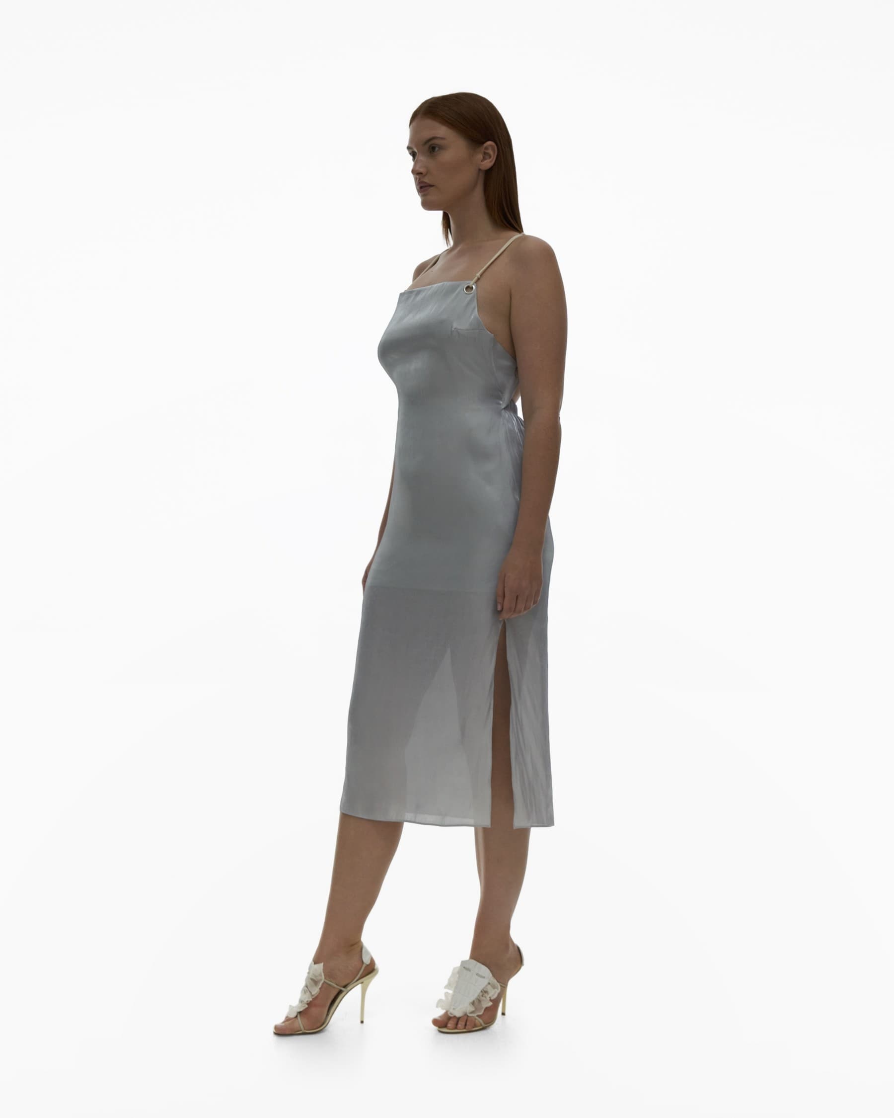 KNOTTED SLIP DRESS - 5