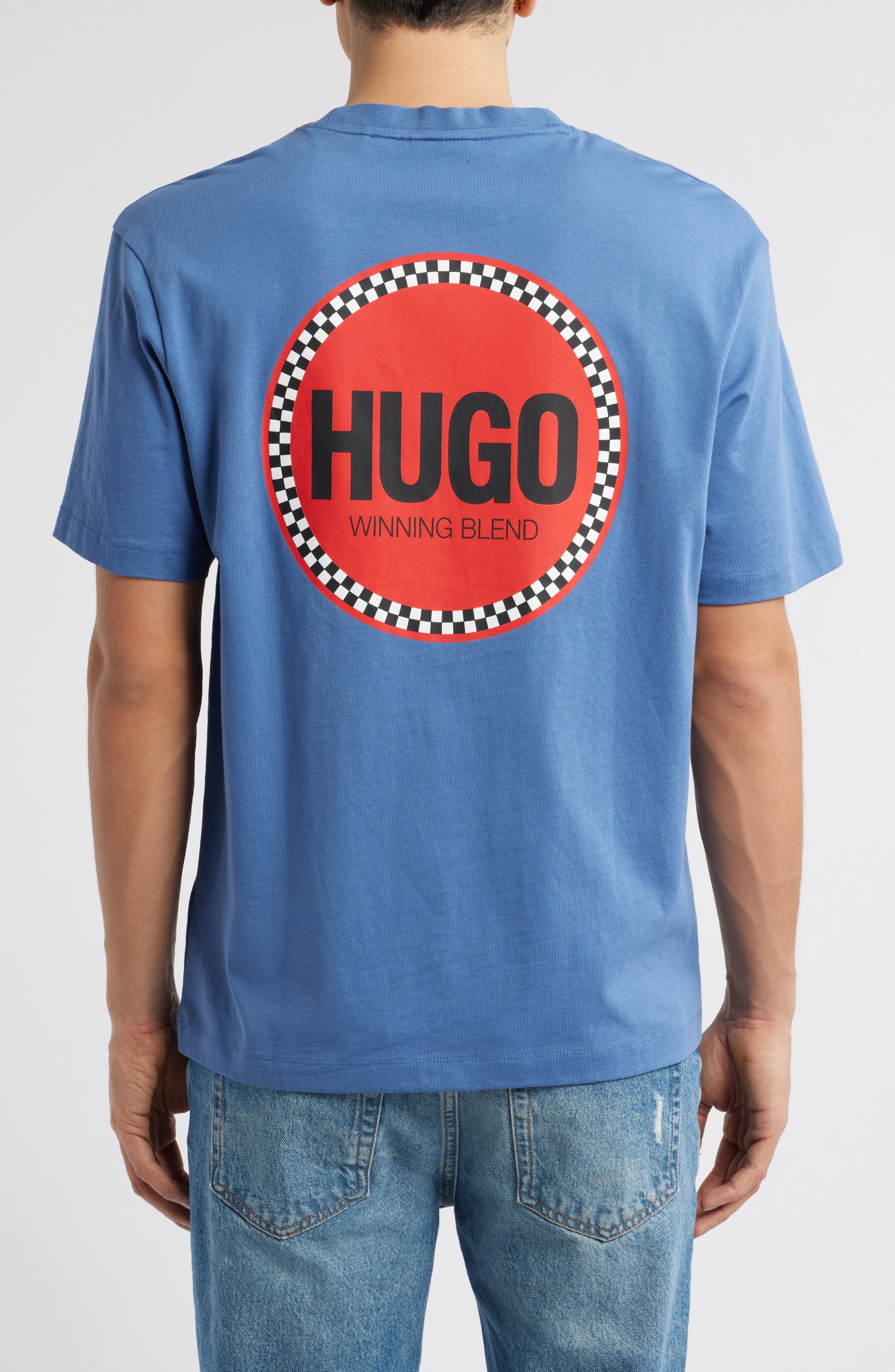 HUGO Derdcho Graphic T-Shirt in Open Blue at Nordstrom - 2