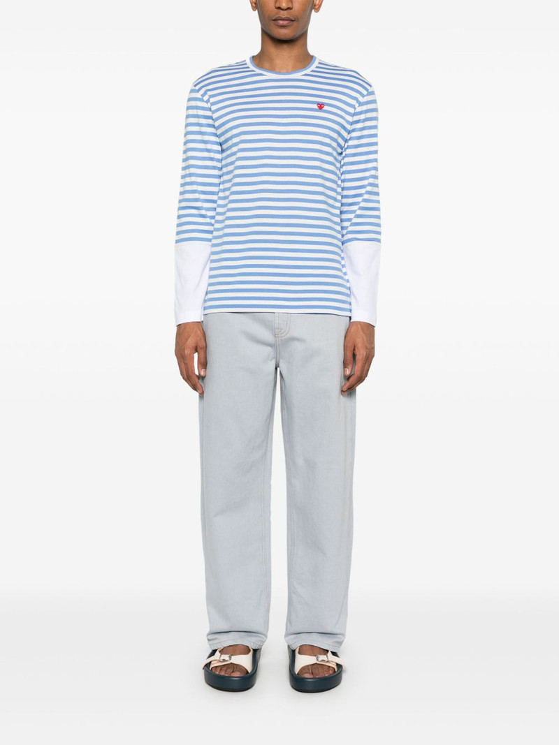 Comme des Garçons PLAY logo-appliqué striped cotton T-shirt outlook