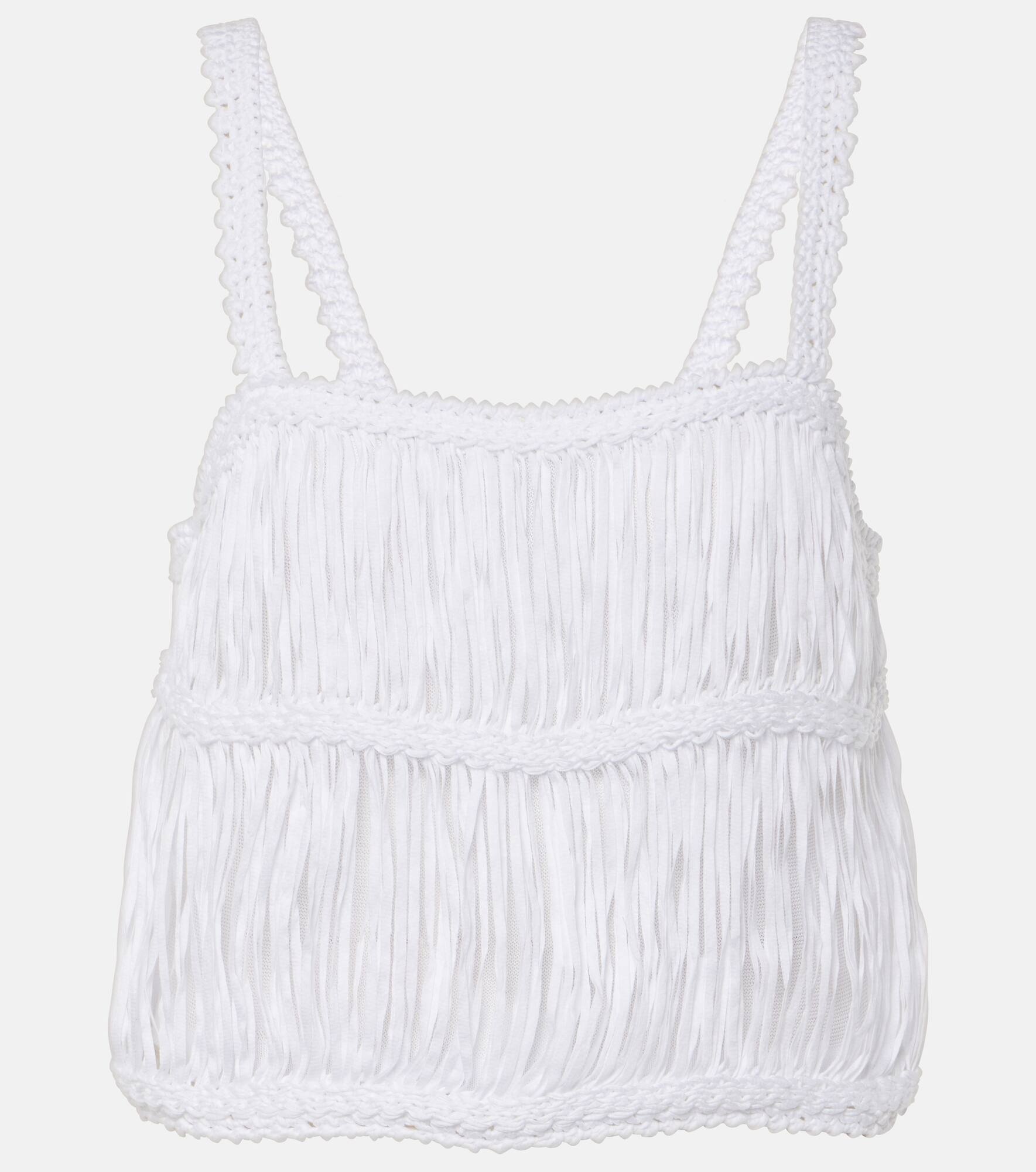 Sterling macramé cotton crop top - 1