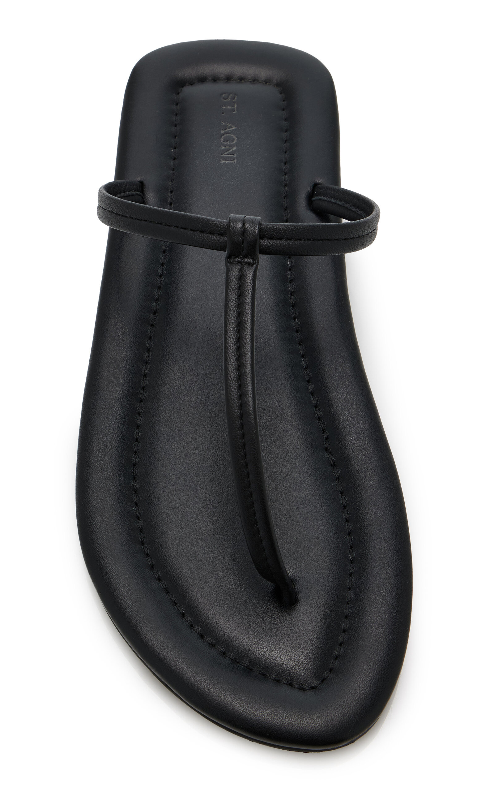 T Slide Leather Sandals black - 4