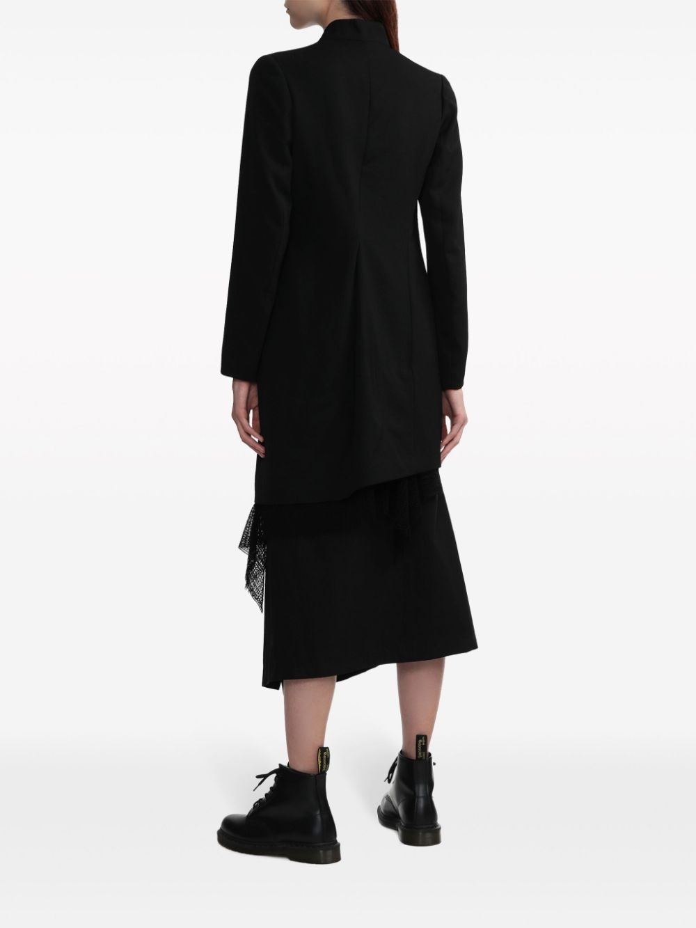 layered wool single-breasted coat - 4