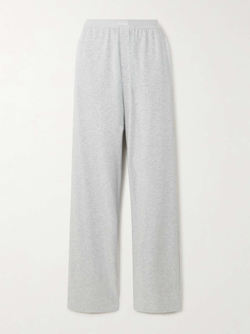 Boyfriend stretch-modal and cotton-blend jersey track pants - Light Heather Grey Light gray 1