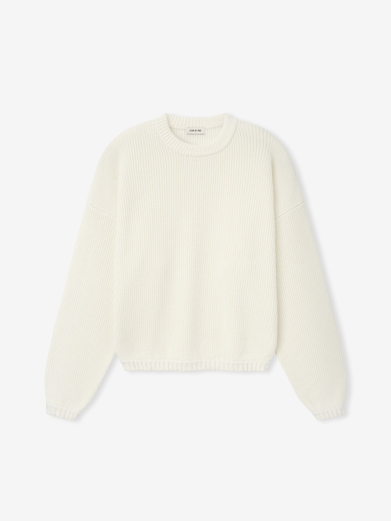 Double Knit Linen Wool Cotton Crewneck Sweater 4
