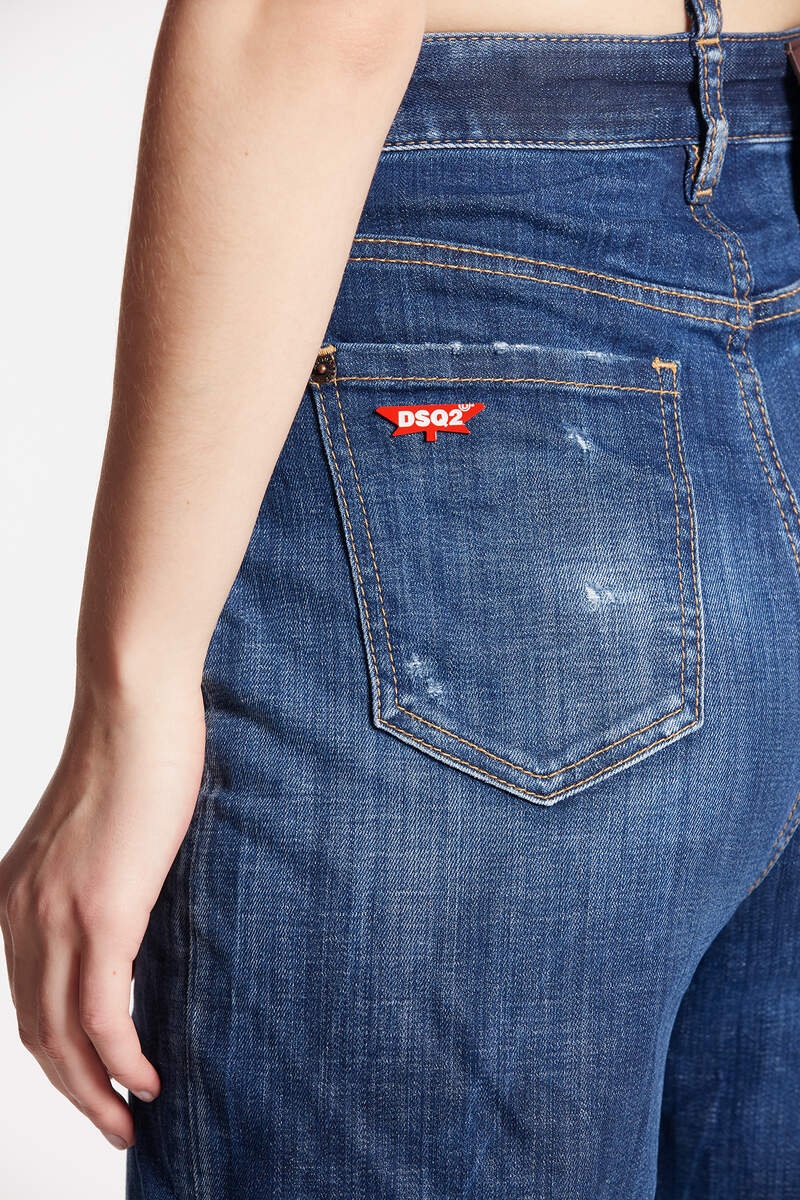 DARK RIPPED WASH SASOON JEANS - 5