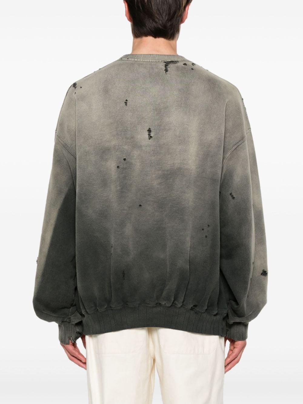 faded-effect distressed cotton sweatshirt - 4