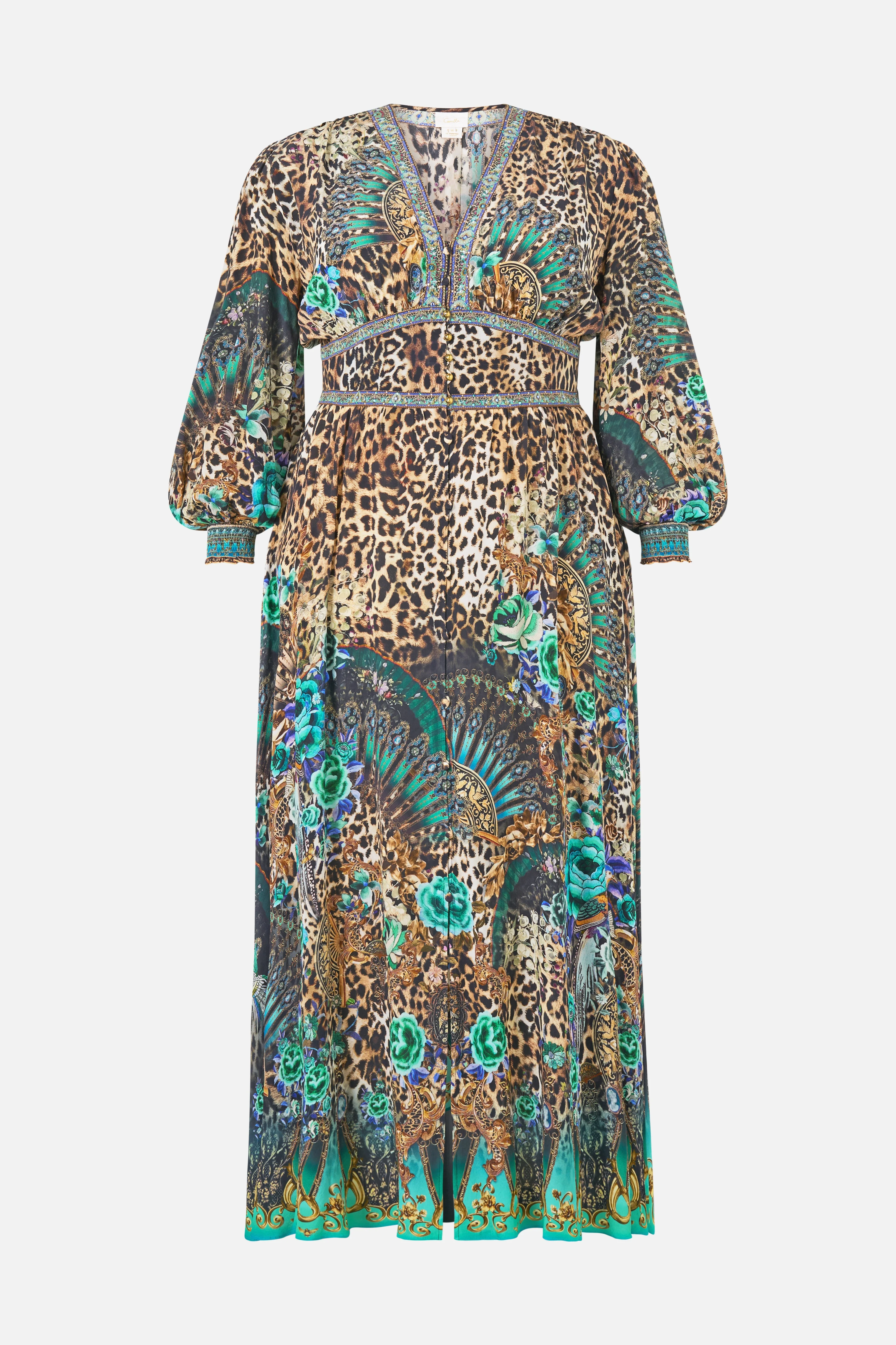 BUTTON DRESS WITH SHAPED WAISTBAND FLAMENCO EUPHORIA - 1