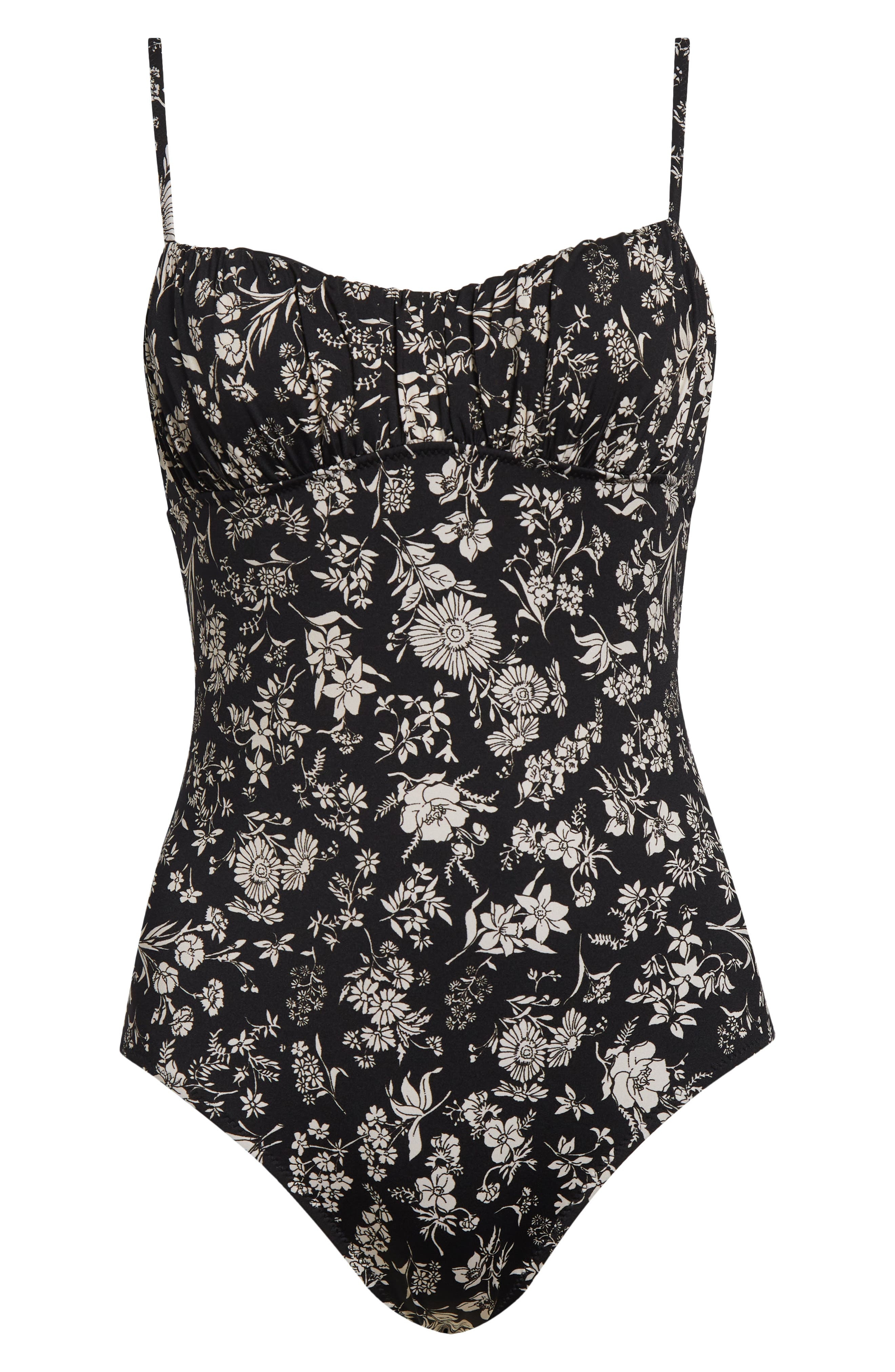 Ulla Johnson Zahara Gathered Underwire One-Piece Swimsuit in Midnight Bloom at Nordstrom - 6