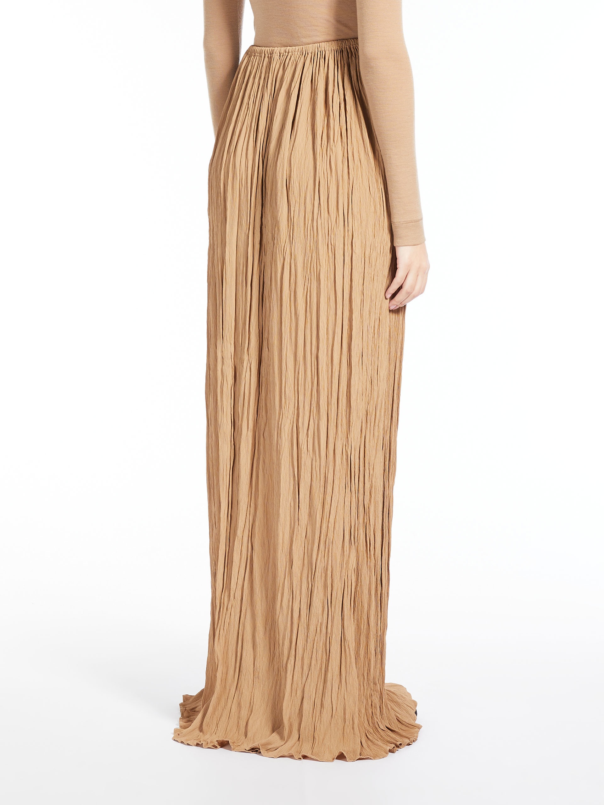 RICERCA Long crepon skirt - 4