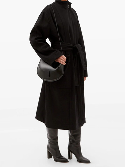 Lemaire Stand-collar felted wool-blend longline wrap coat outlook