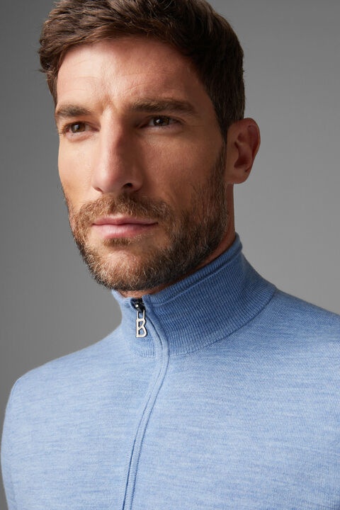 Jouri half-zippered sweater in Light blue - 4