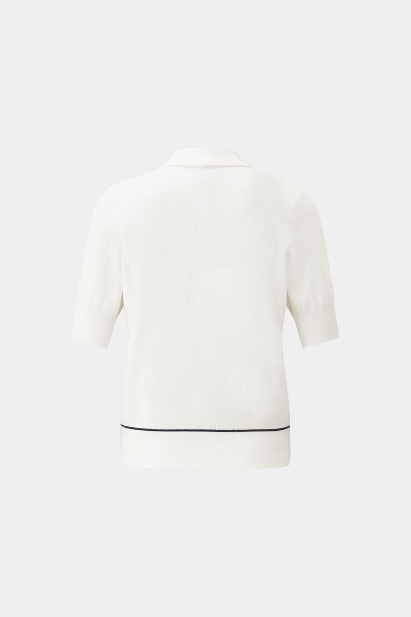 BOGNER Maia knitted polo shirt in Off-white outlook