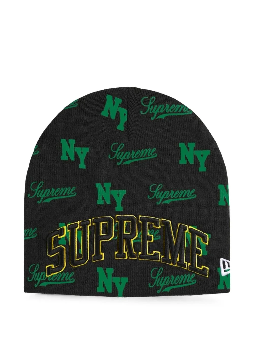 x New Era monogram-pattern beanie hat - 1