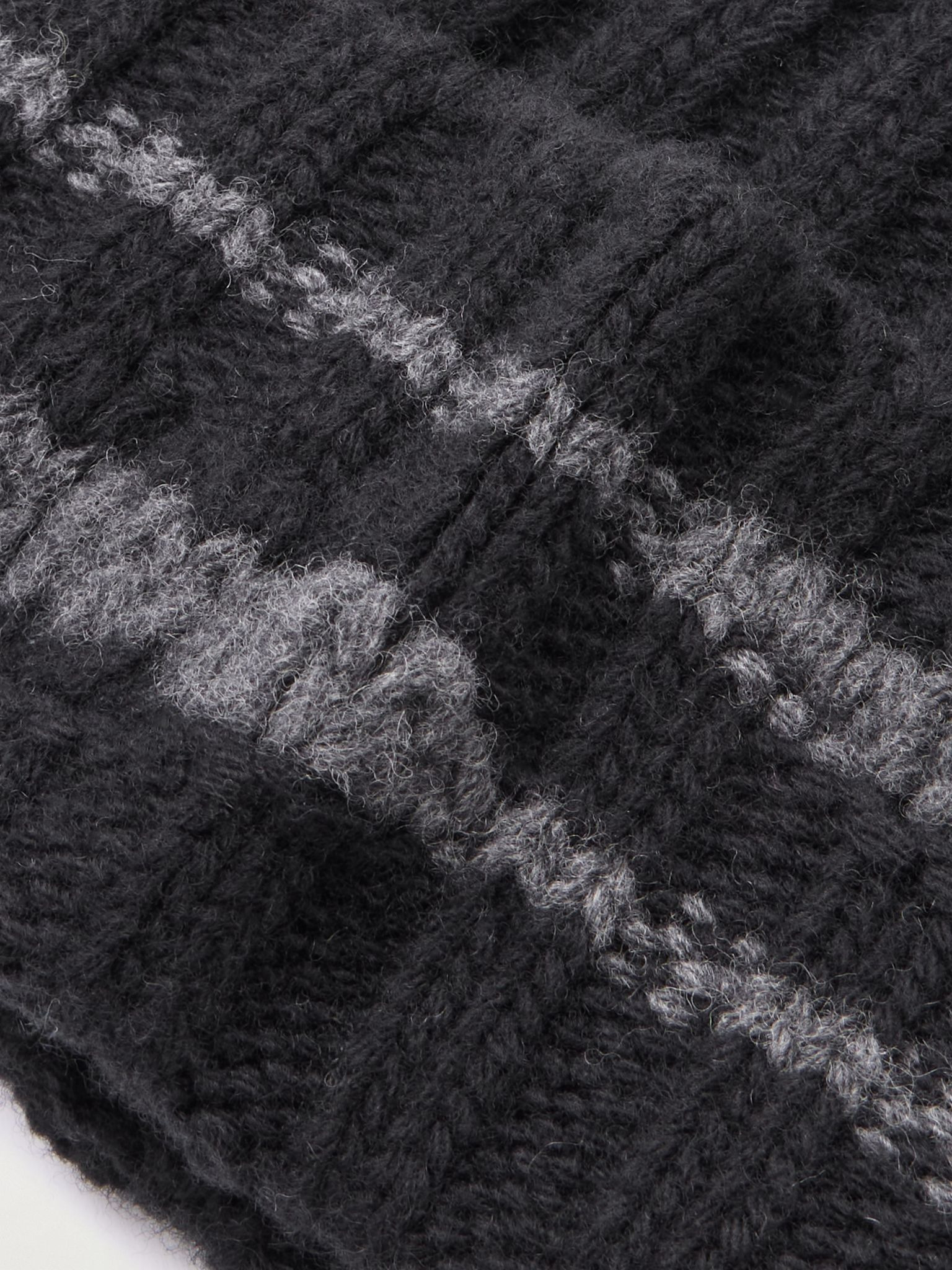 Court Ribbed Wool Beanie Black - 2