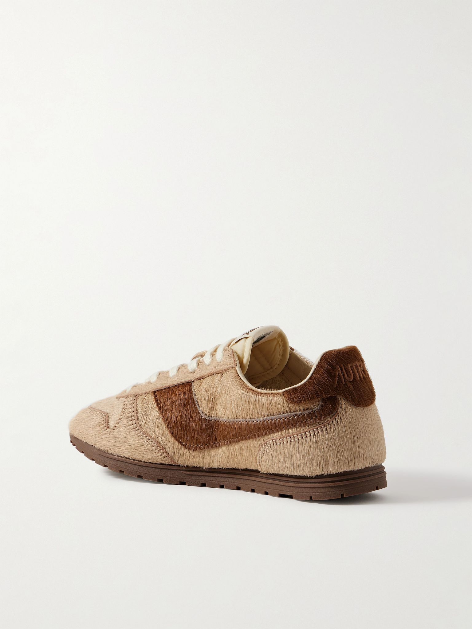 Windspin two-tone calf hair sneakers Camel - 3
