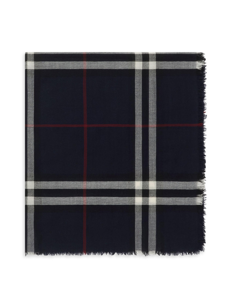 Men's Check Wool Scarf - Ink 4
