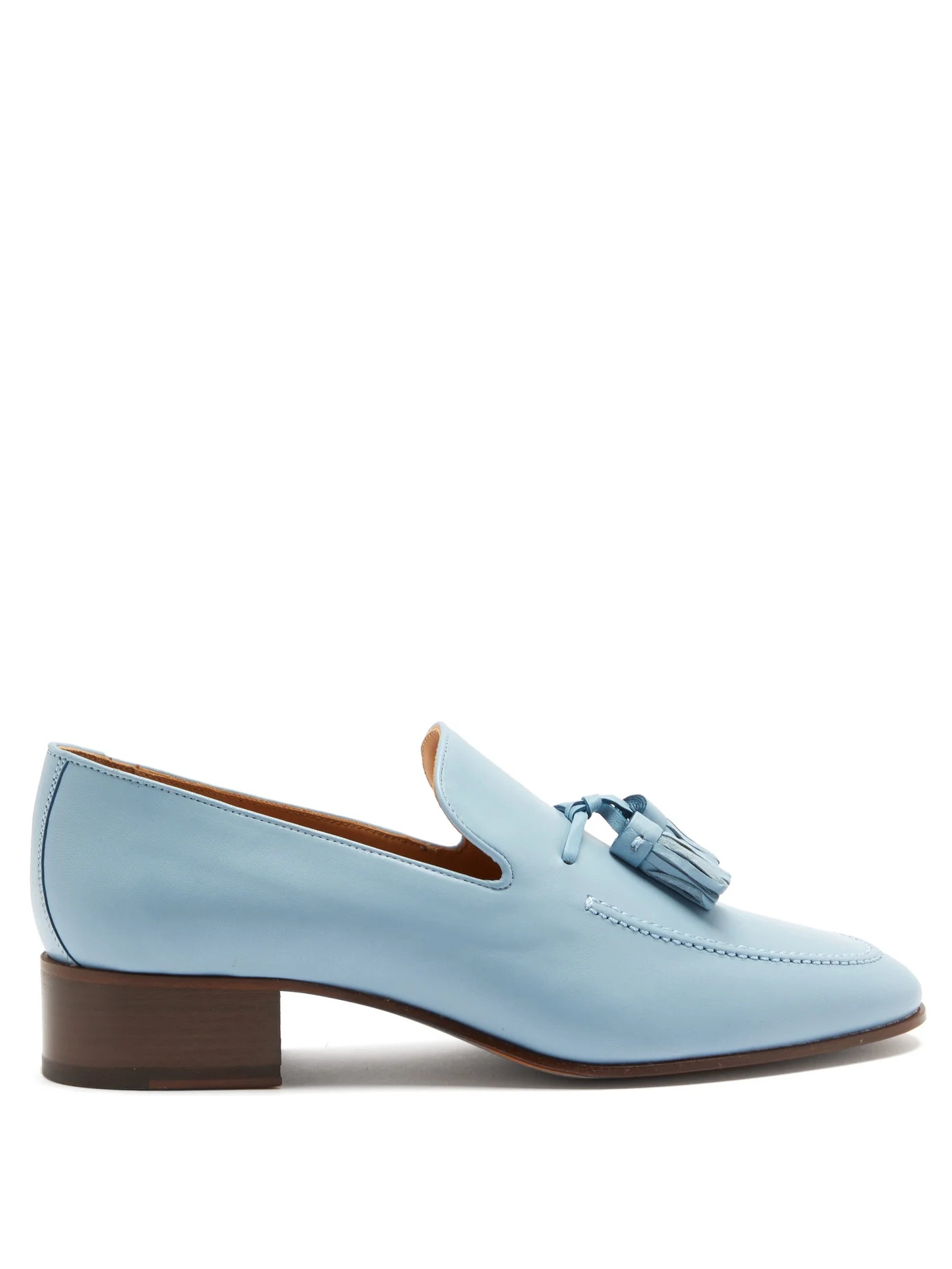 Pompom tasselled leather loafers - 1