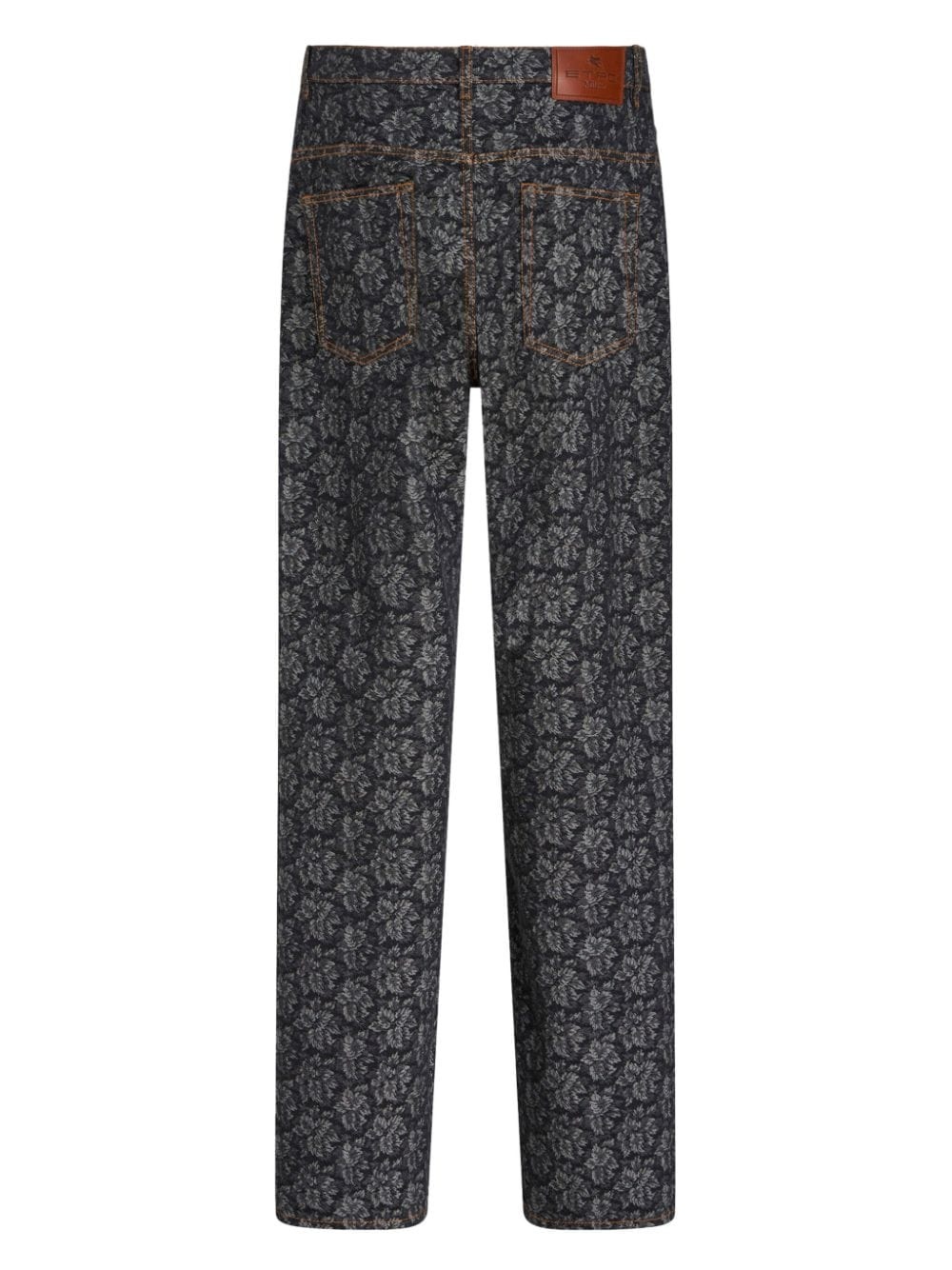 patterned-jacquard straight-leg jeans - 6