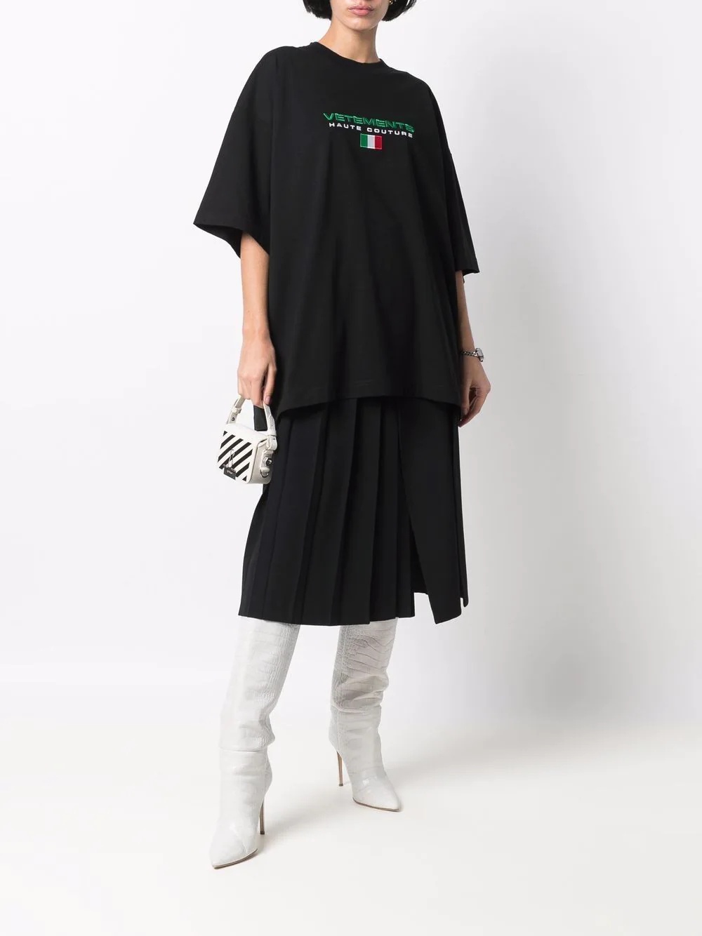 embroidered flag logo cotton T-shirt - 3
