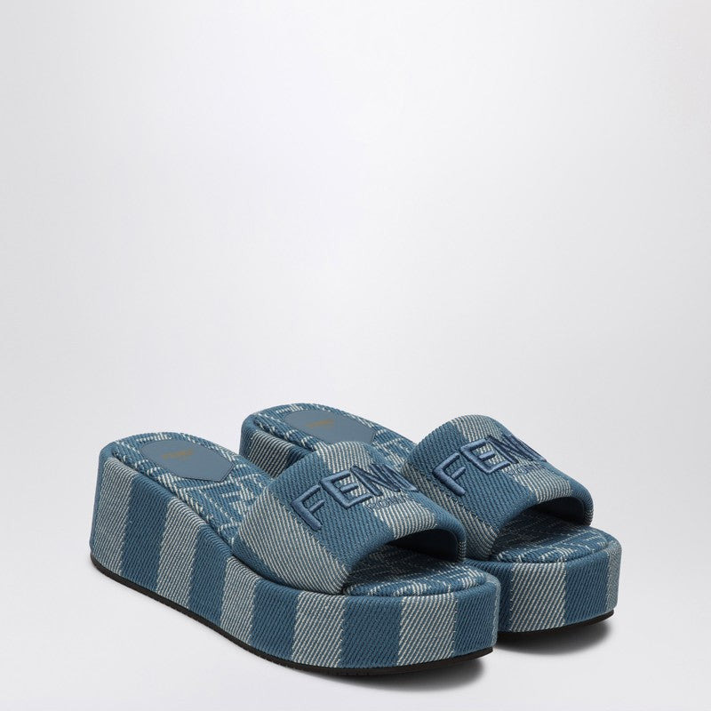 Fendi Fendi Sunshine Slide In Blue Denim-Effect Jacquard Women - 2
