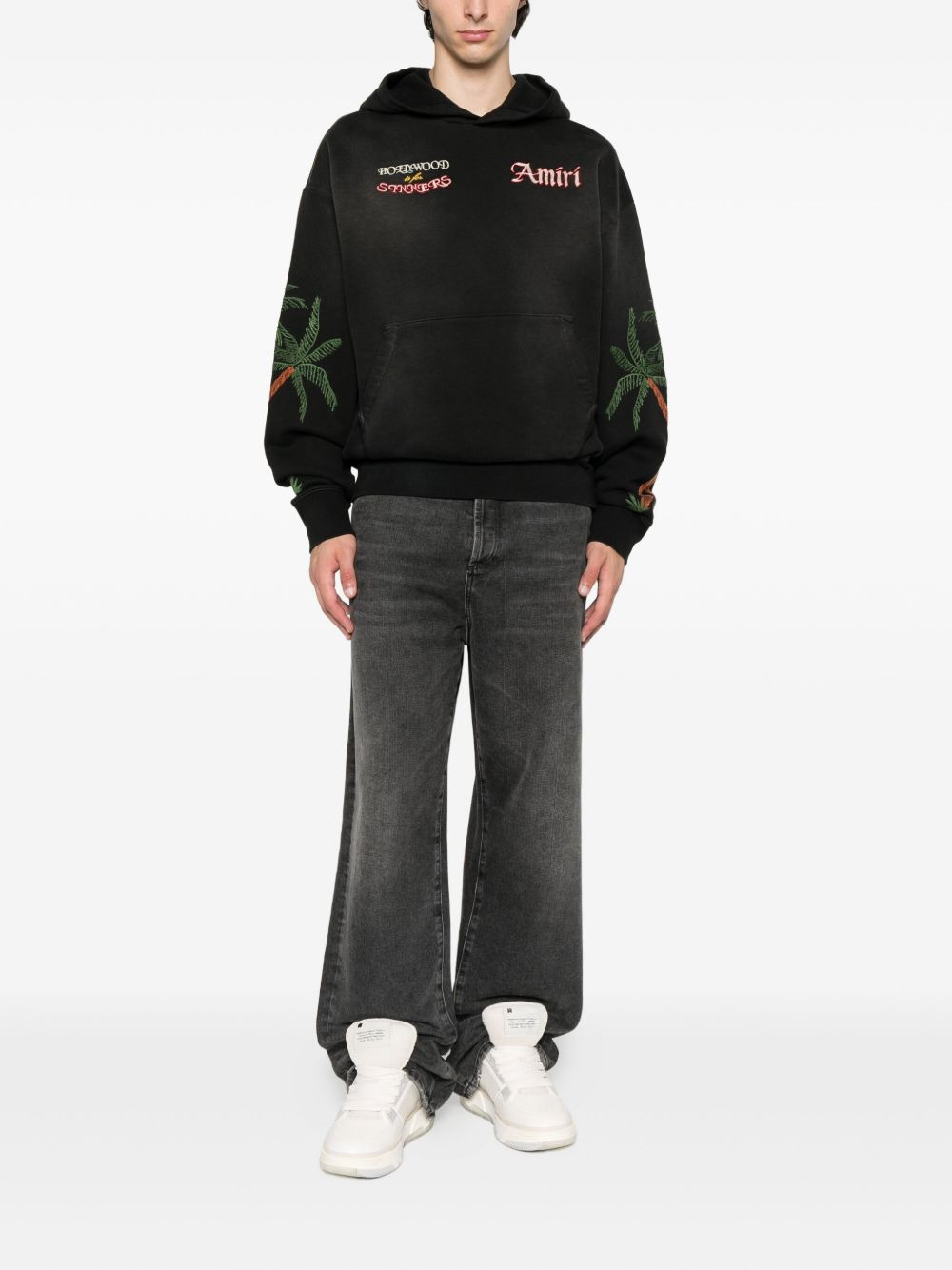 PALM-TREE EMBROIDERED HOODIE - 2