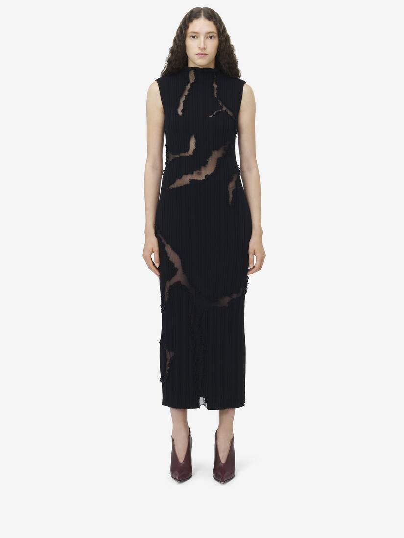 Distressed Detail Knit Midi Dress - 2