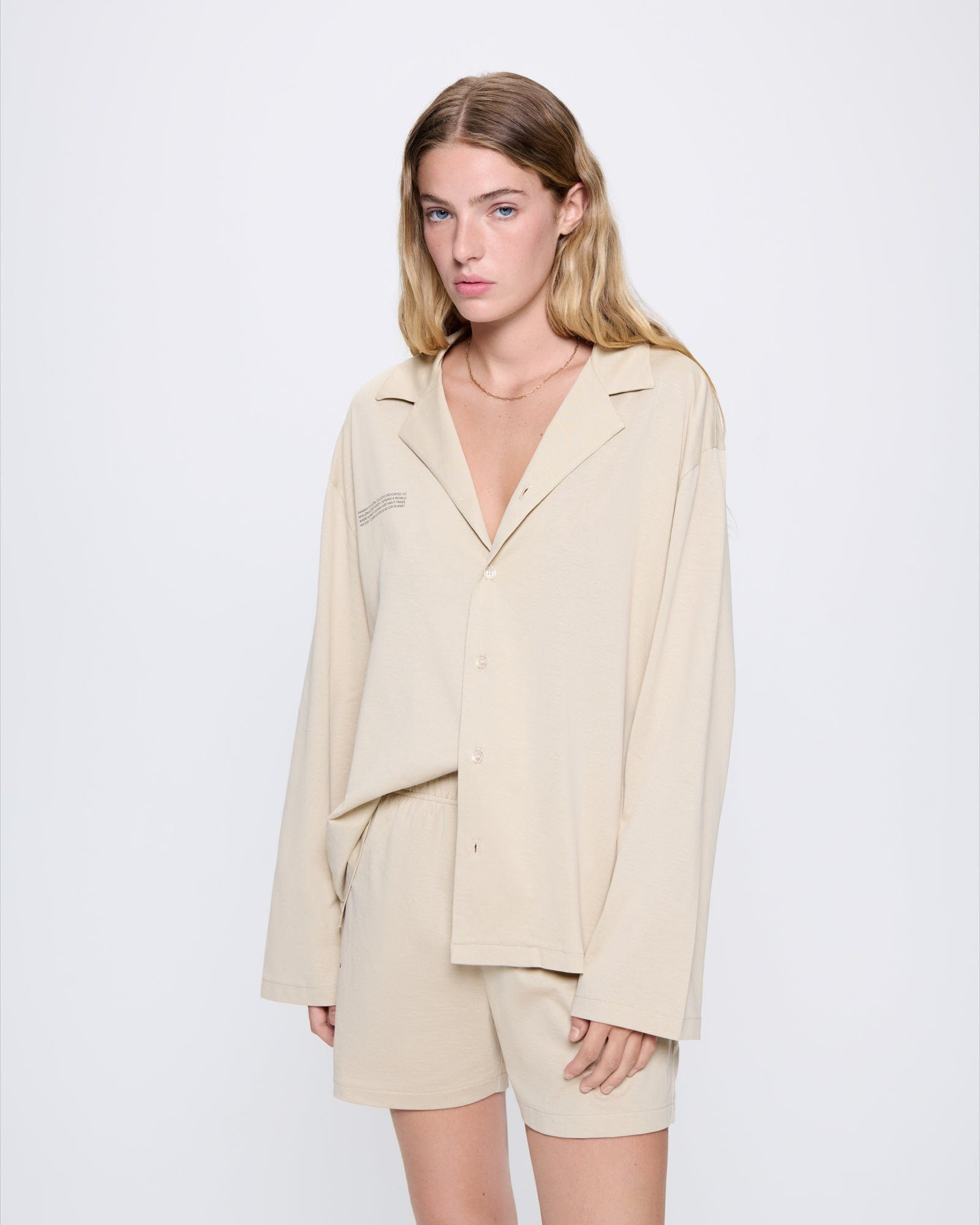 Womens 365 Lightweight Short Pyjama Shorts Set  - Maitake Beige - 3