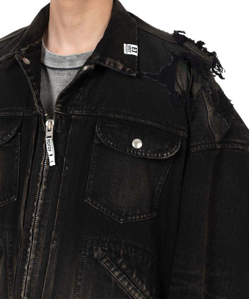 Military Jacket Layered Denim Jacket 7