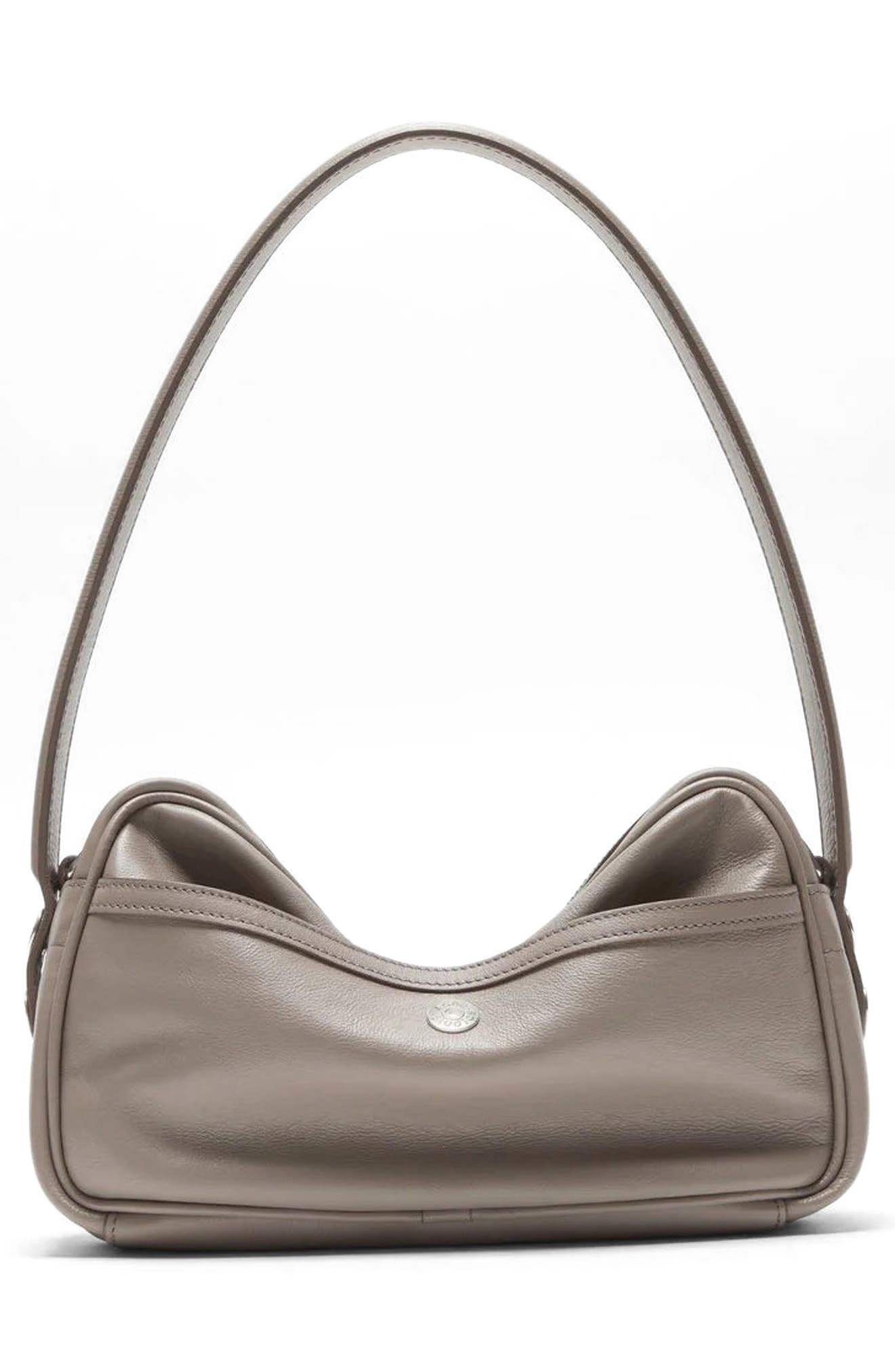Acne Studios Small Camero Leather Shoulder Bag in Taupe Beige at Nordstrom - 3