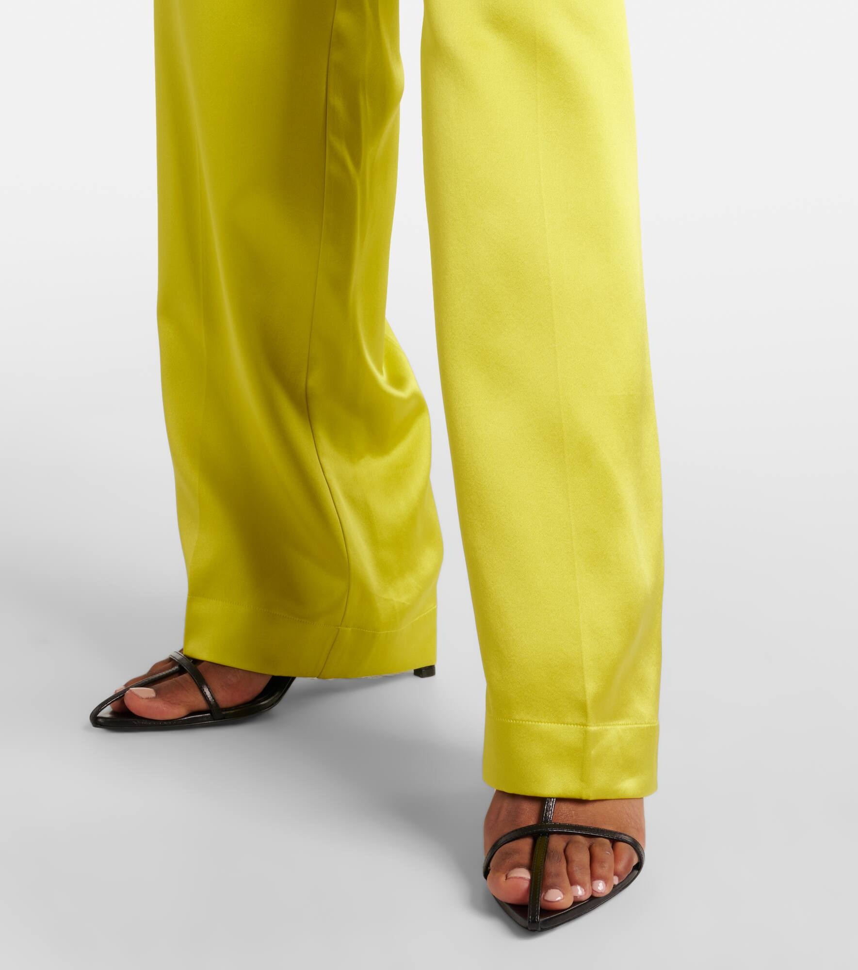 Tova silk satin straight pants - 5