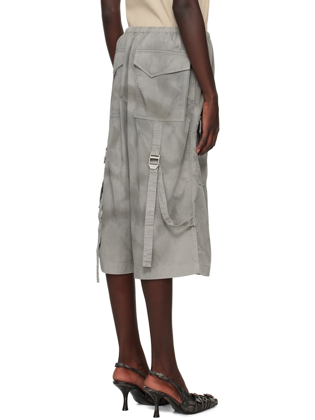 Gray Cargo Shorts - 3