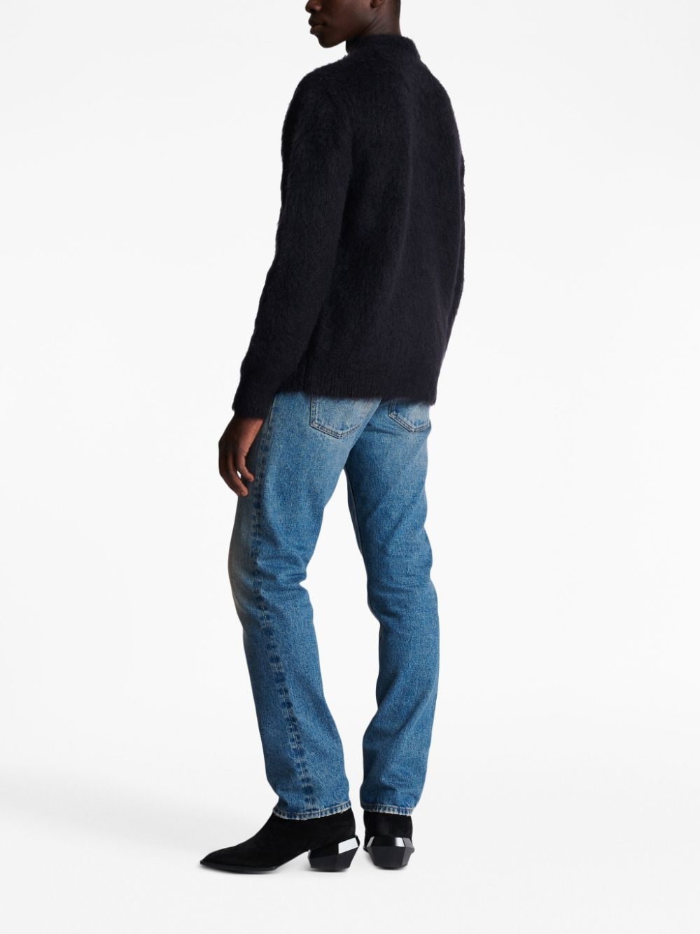 logo-print brushed-finish jumper - 4