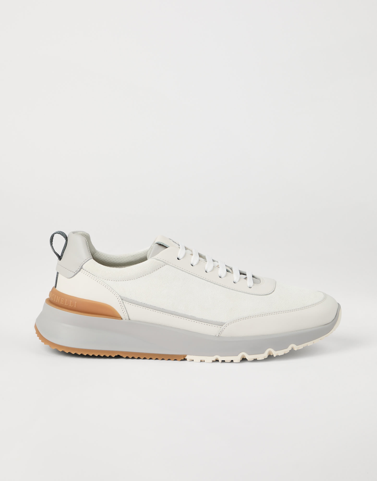 Washed suede and semi-polished calfskin runners - 5