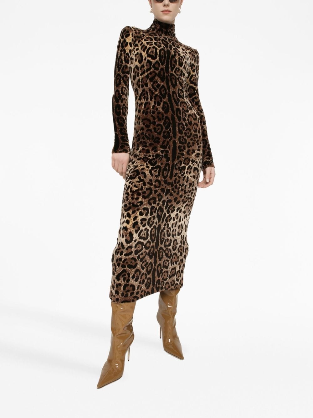 leopard-print mid-length dress - 2