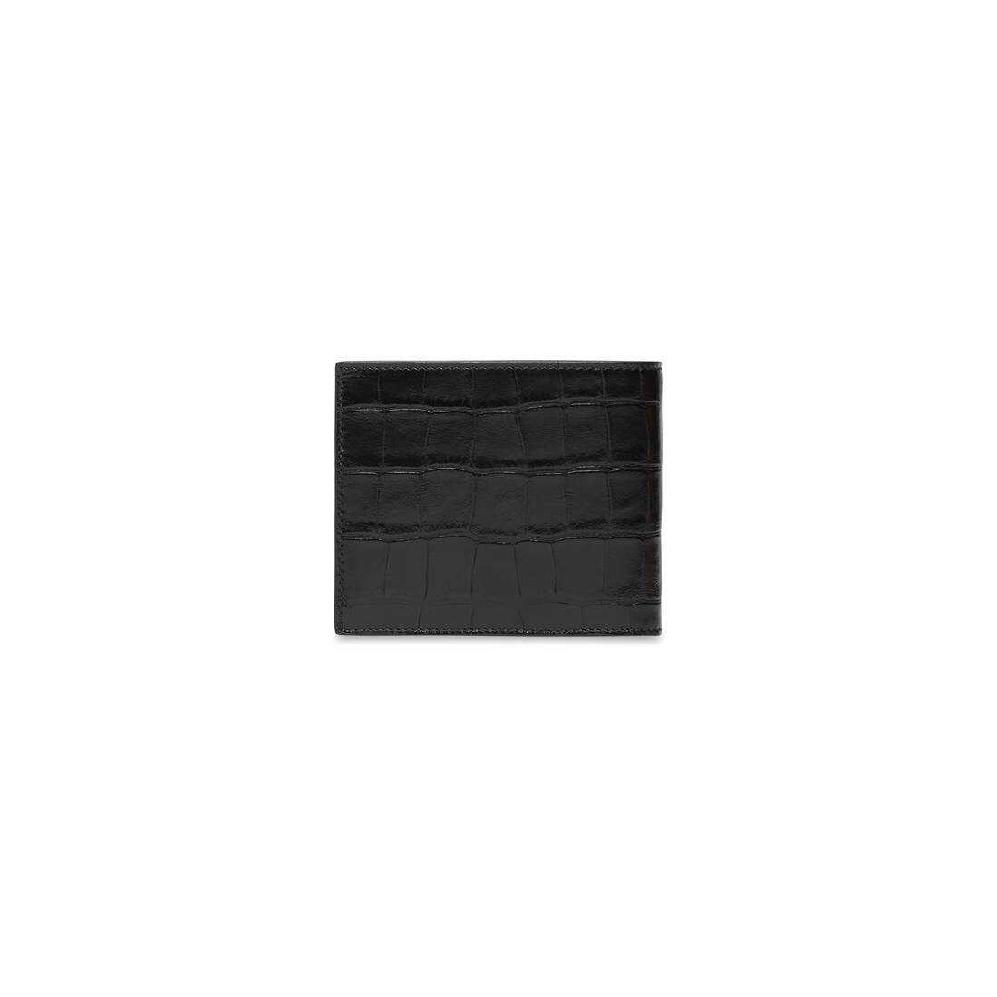 Men's Neo Classic Square Fold Coin Wallet in Black - 3