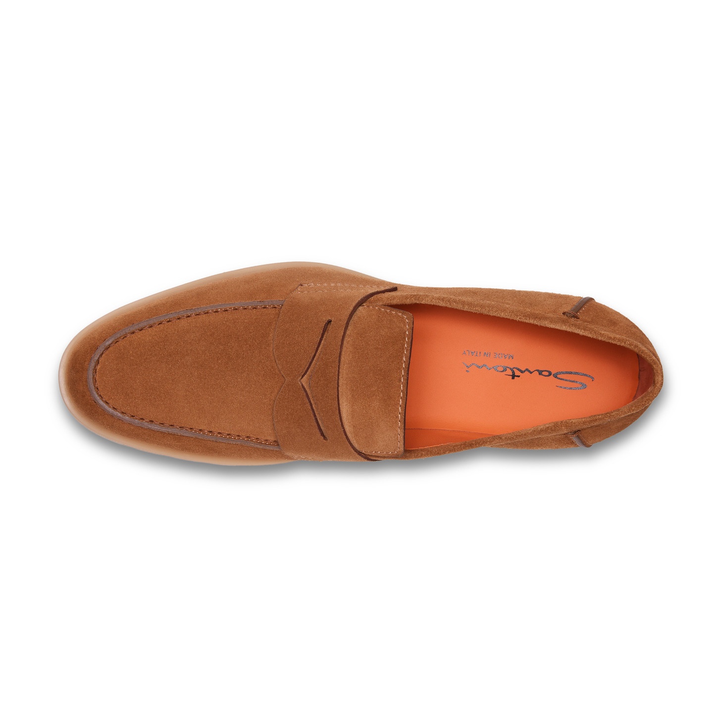 Men's light brown suede penny loafer - 4