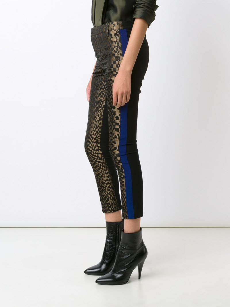 jacquard contrast stripe trousers 3