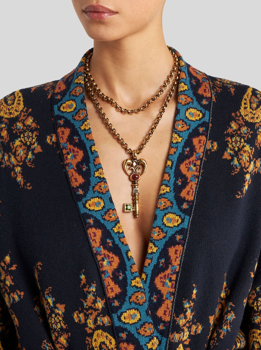 JACQUARD KESA ROBE WITH BELT - 2