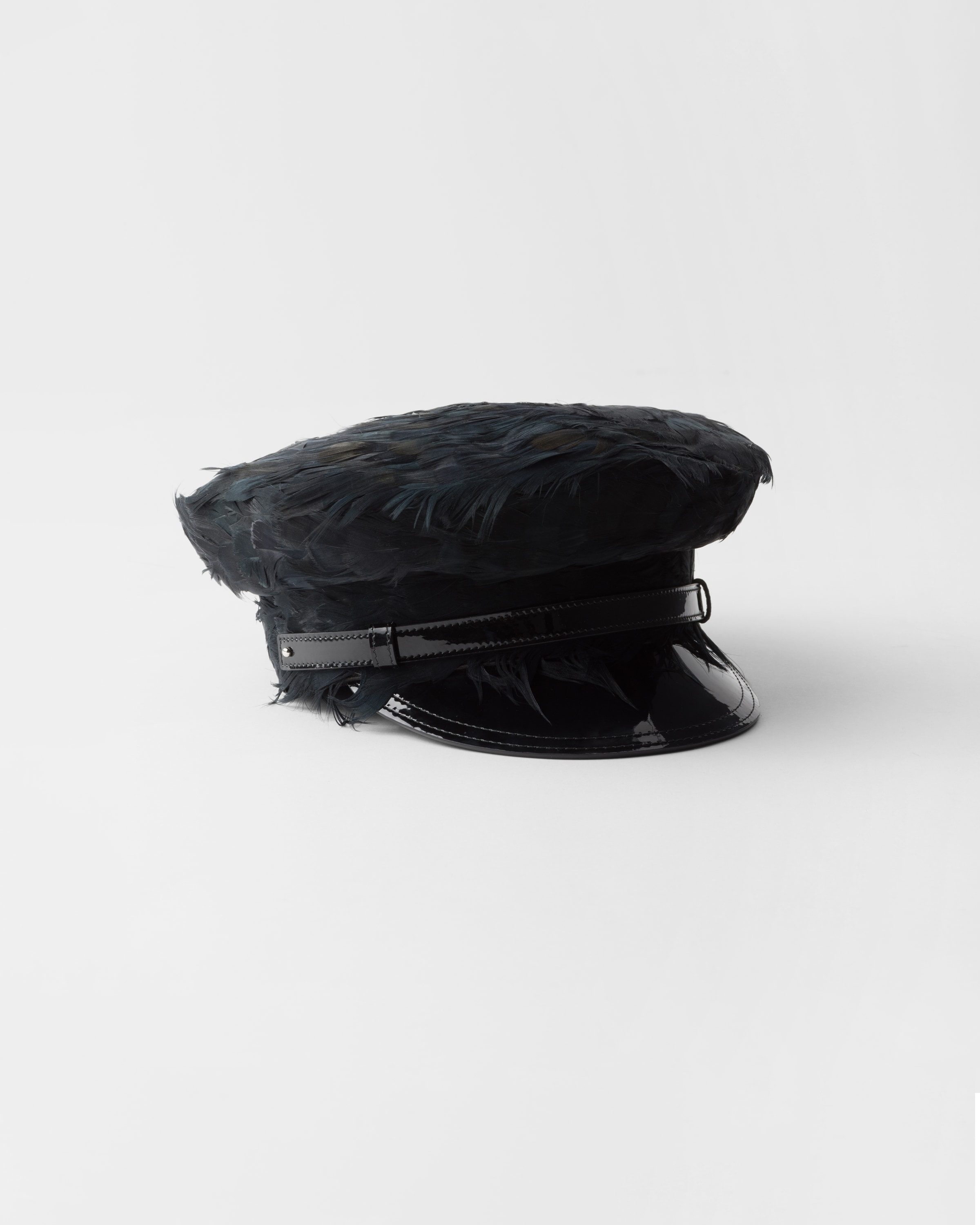 Patent leather and feather hat - 1