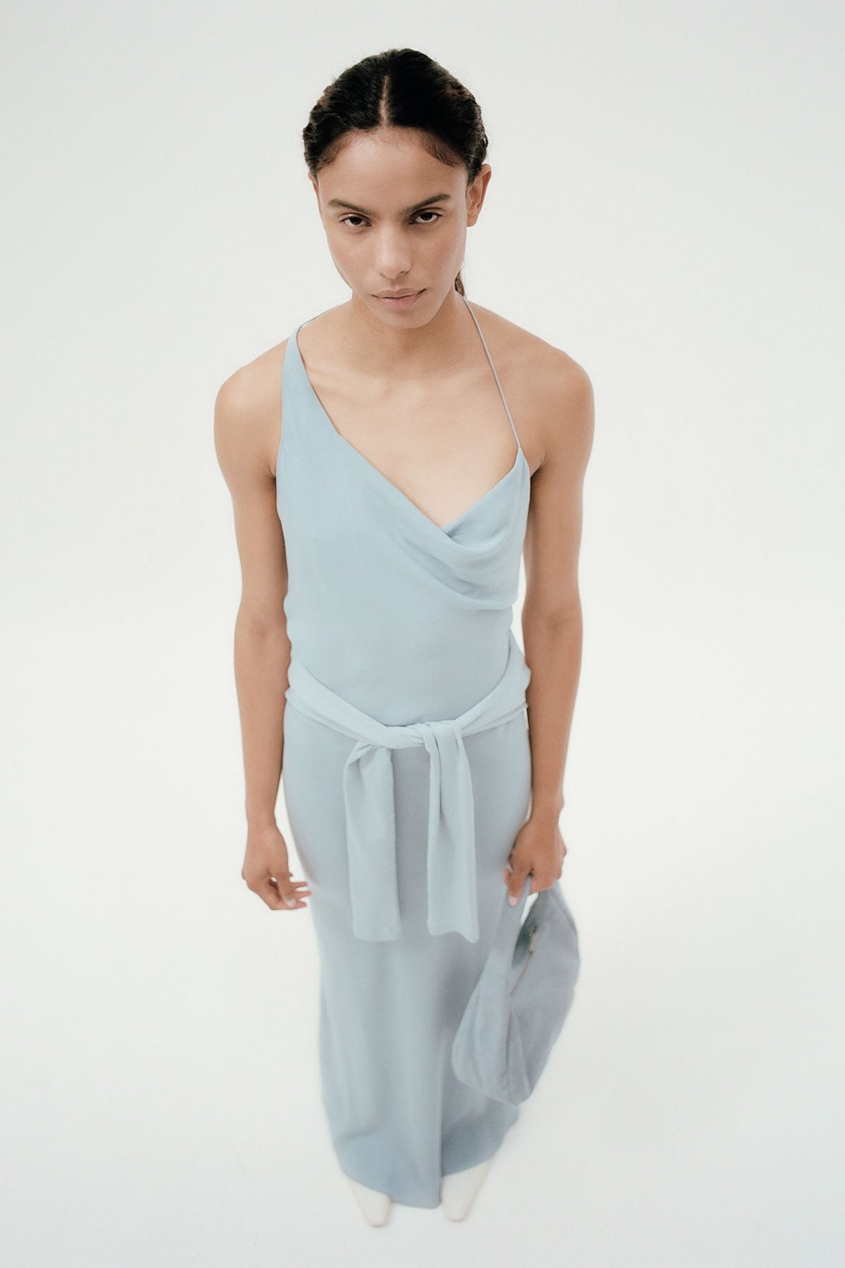Asymm Drape Maxi Dress - Stone Blue - 7
