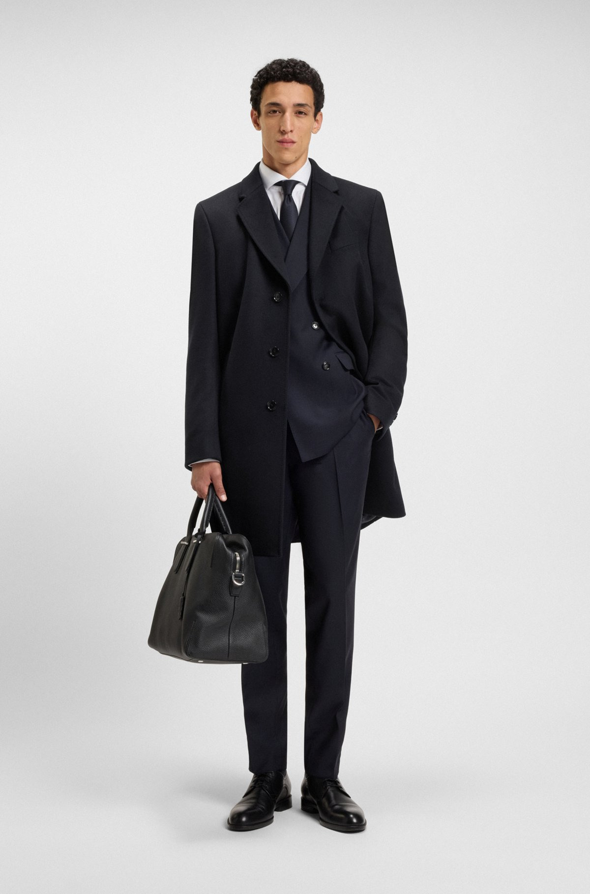 REGULAR-FIT WOOL AND CASHMERE COAT - 4
