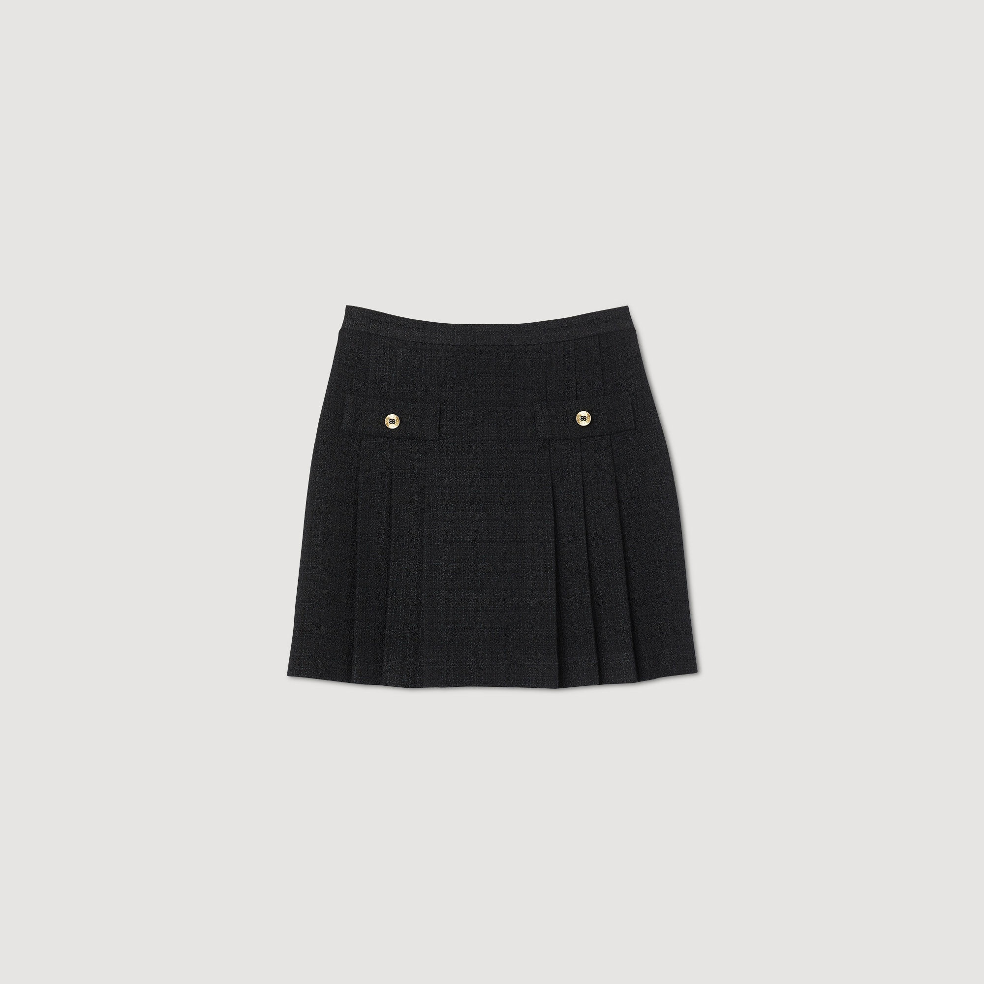 PLEATED TWEED SKIRT - 1