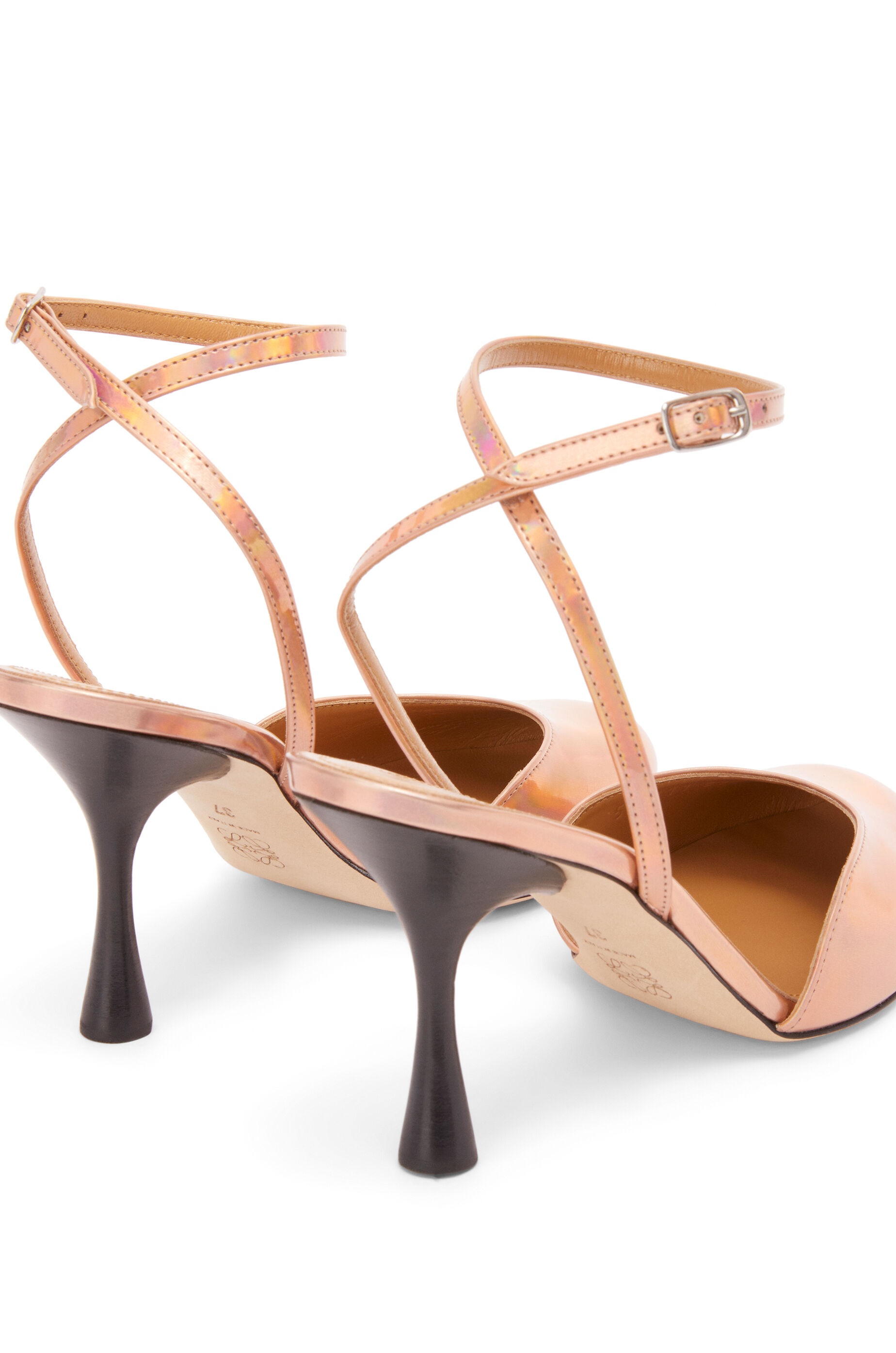 Ankle strap pump in holographic fabric - 4